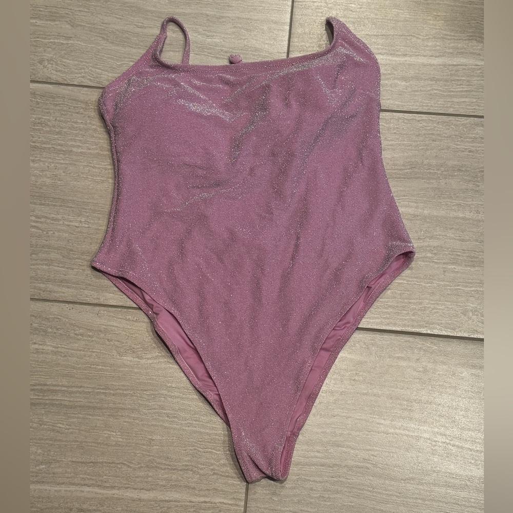 Pink sparkle one piece swimsuit
